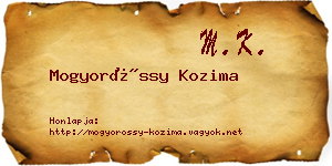 Mogyoróssy Kozima névjegykártya